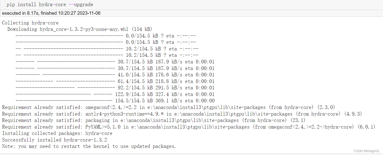 ERROR: Could not build wheels for hydra, which is required to install ...