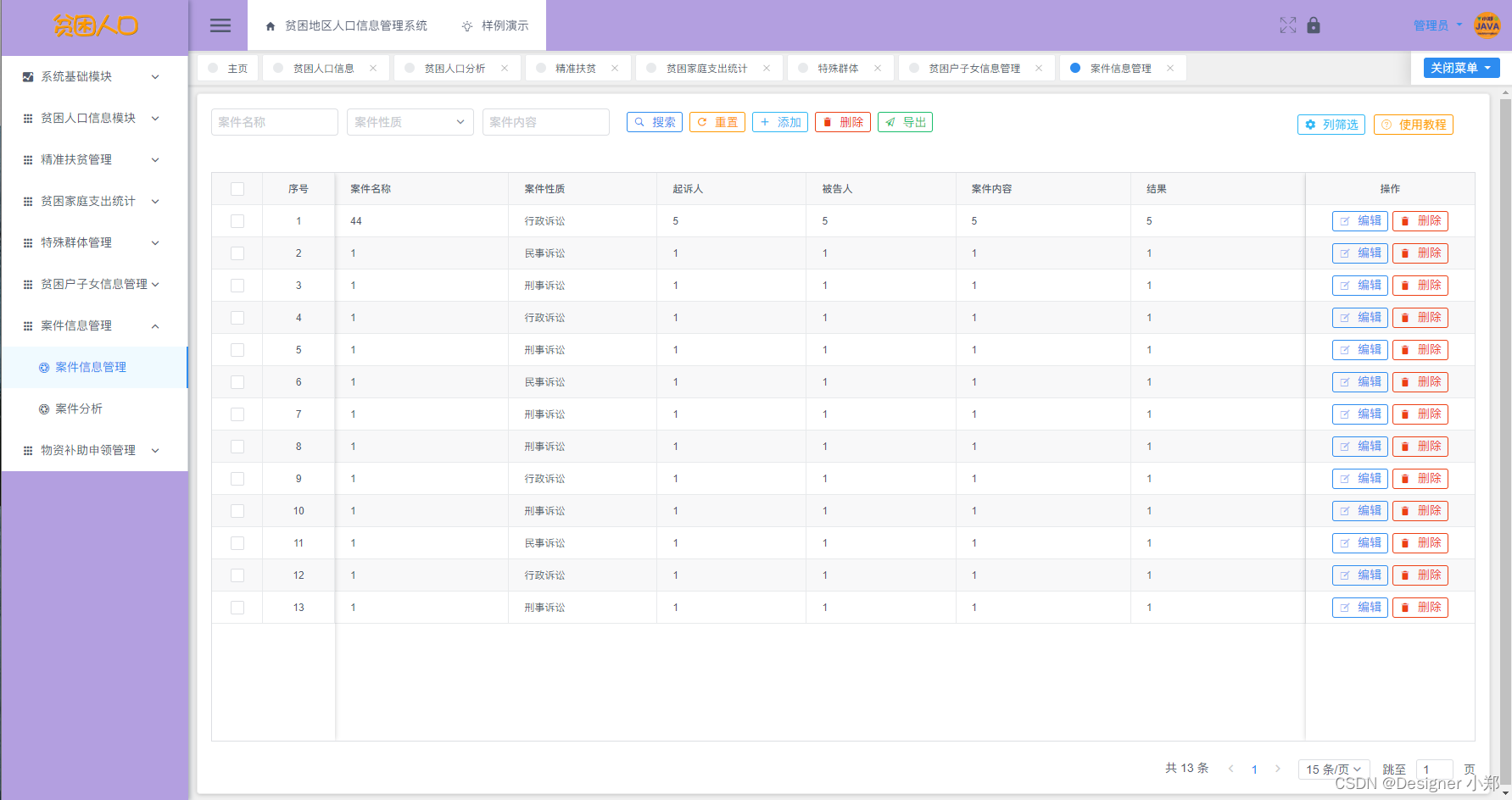 【开源】基于Vue.js的贫困地区人口信息管理系统