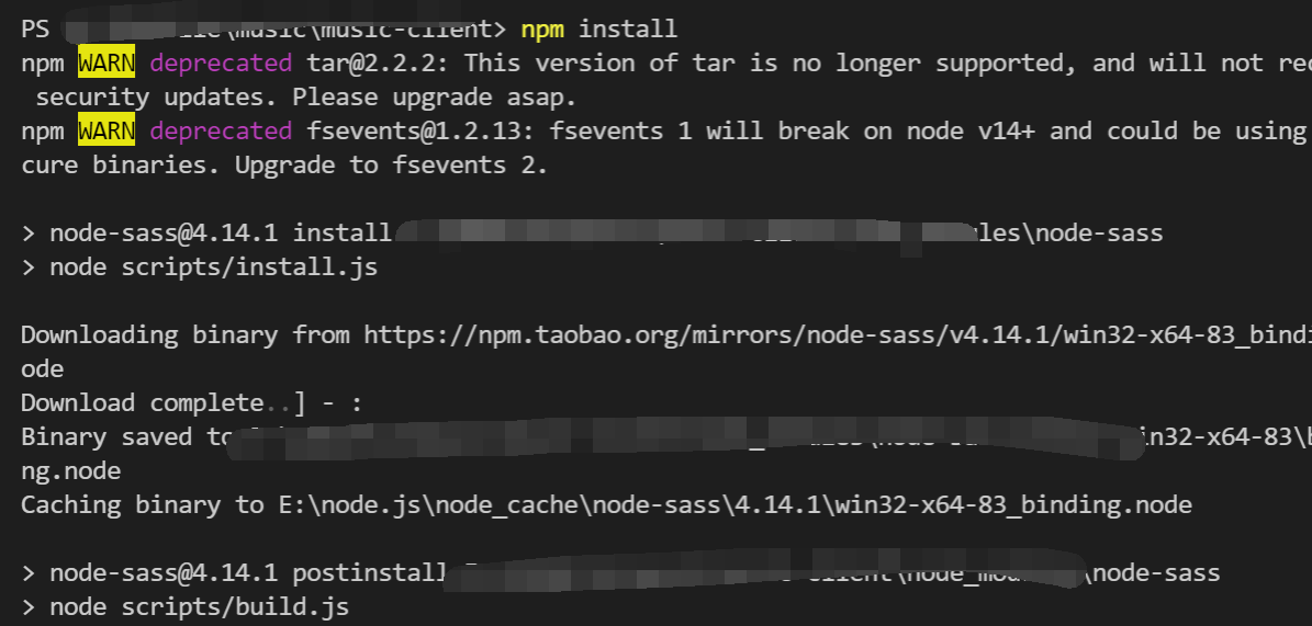 Project Run NPM Install Times Wrong: Node-sass@4.14.1 PostInstall ...