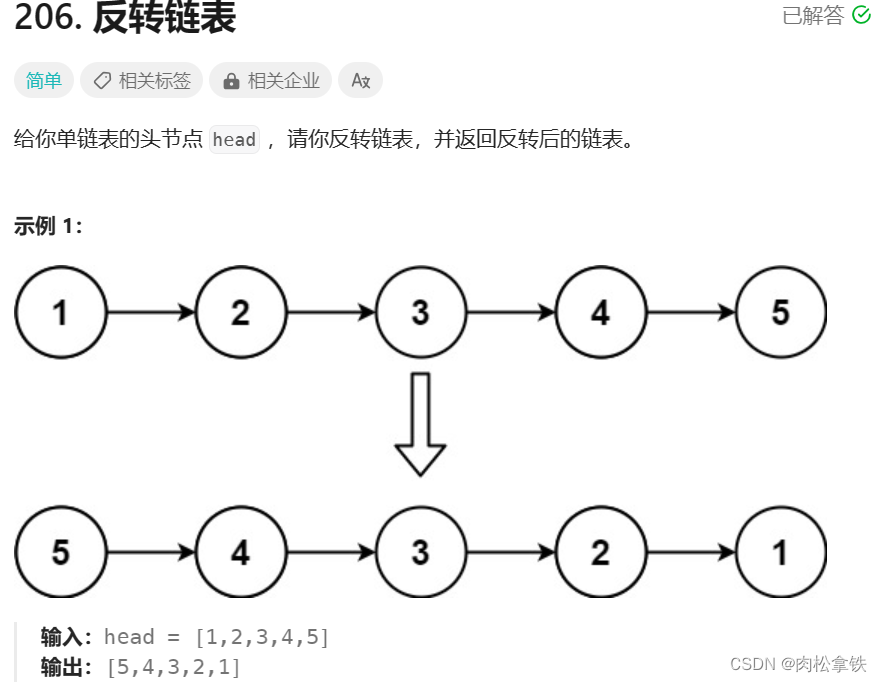 Leetcode-206 反转链表