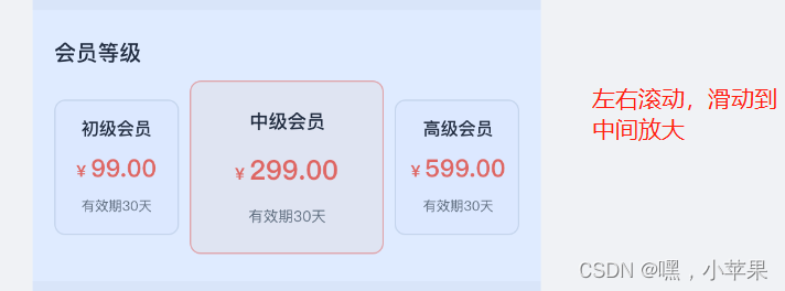 uniapp 轮播列表左右滑动，滑动到中间放大