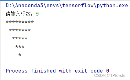 输出倒三角型_python输出倒三角图案的程序-CSDN博客