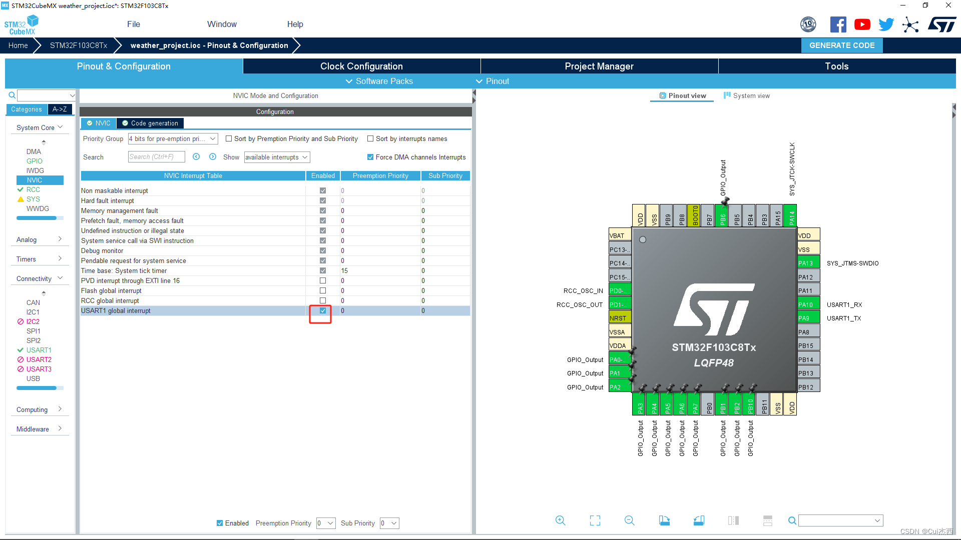 STM32F103C8T6第6天：adc、iic、spi、温湿度dht11在lcd1602显示