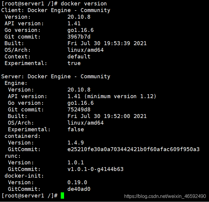 检查docker的版本