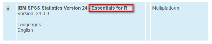 IBM SPSS For R