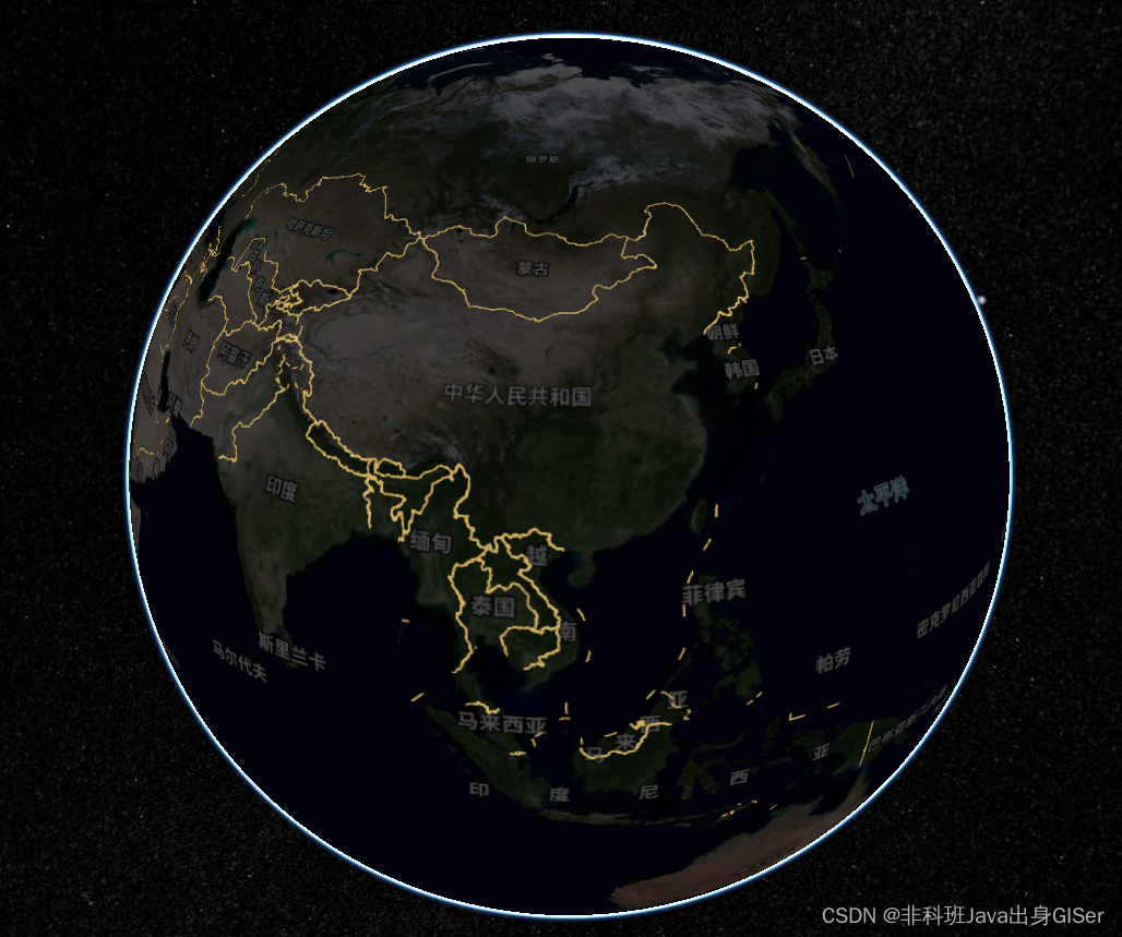 Cesium 实战 - 调整饱和度、对比度等参数，加载夜晚模式