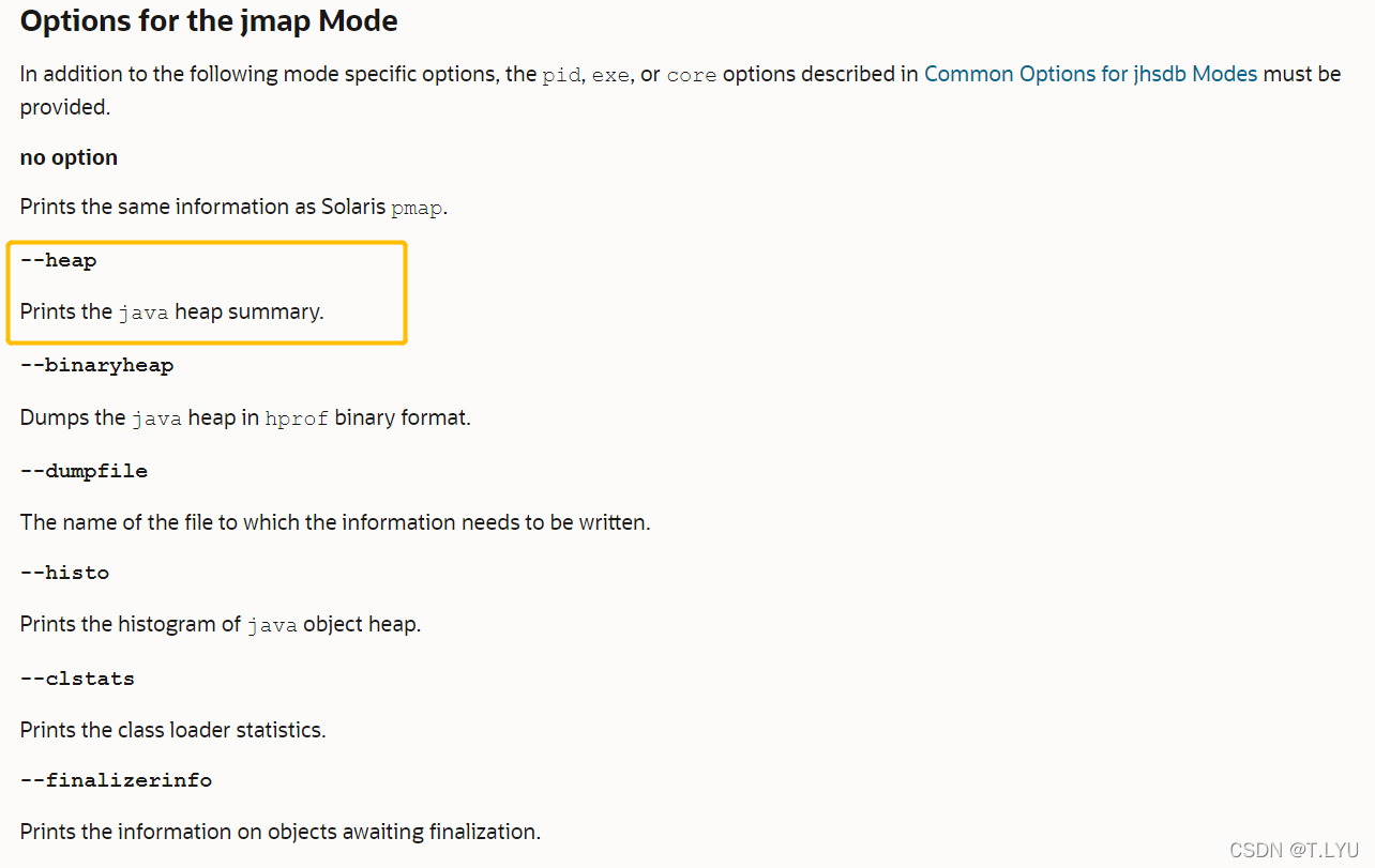 2-5 Options for the jmap Mode