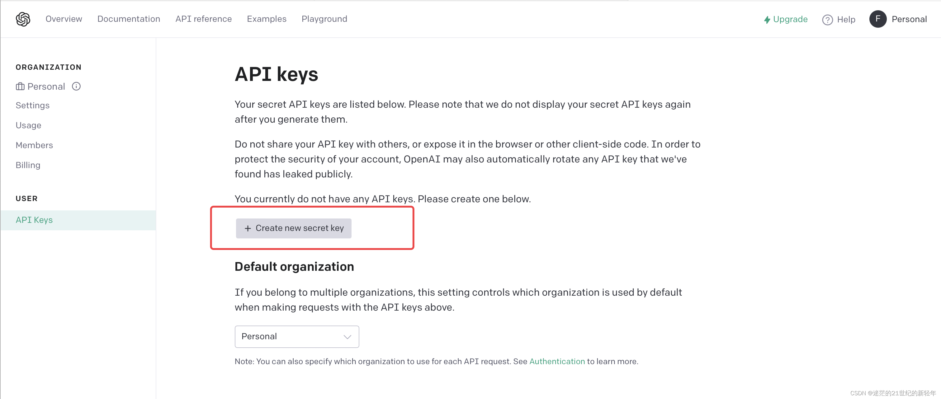 Create an API Key