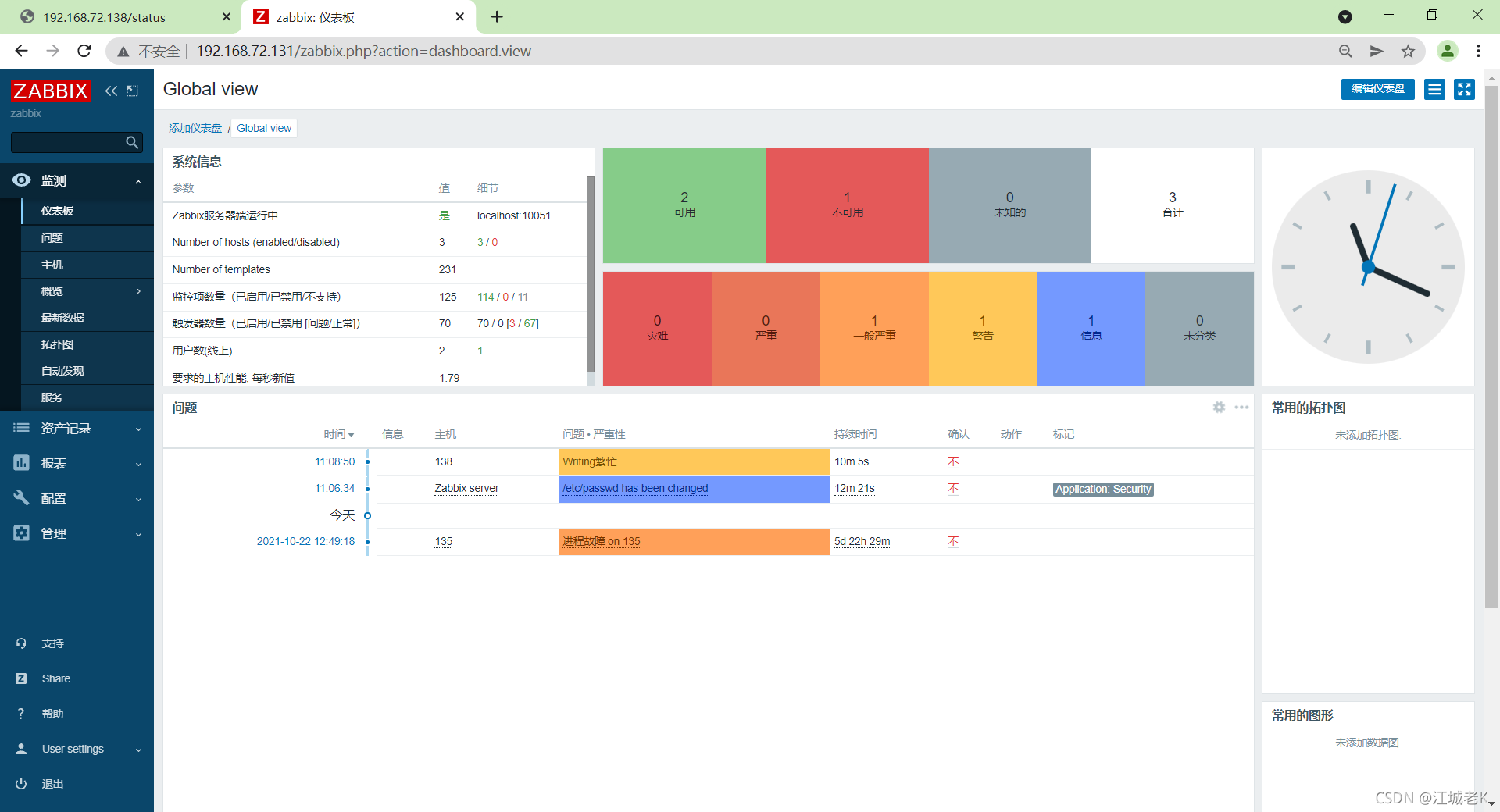 zabbix监控nginx状态页面