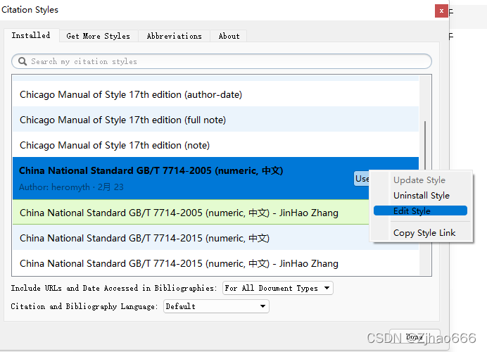 用Bibtex导出GB/T 7714等格式引用的方法