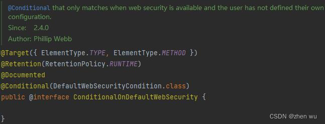 ConditionalOnDefaultWebSecurity