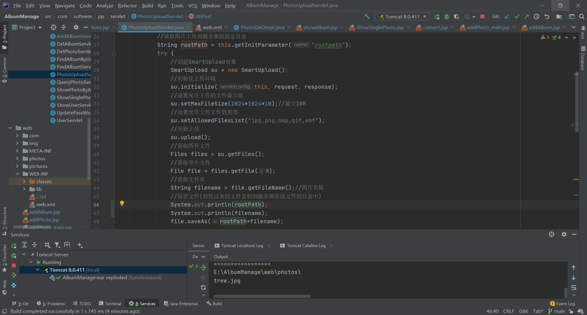 idea中利用getInitParameter()路径上传照片报错java.lang.IllegalArgumentException