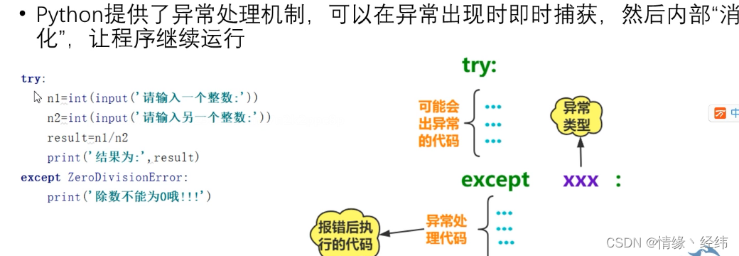 Day10 Python的异常处理 情缘丶经纬的博客 Csdn博客