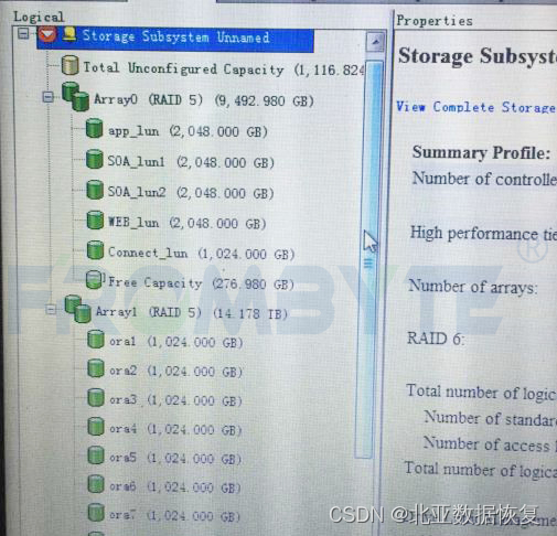 服务器数据恢复-DS5300存储raid5硬盘出现坏道离线的数据恢复案例