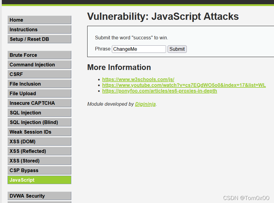 DVWA关卡13:JavaScript Attacks(前端攻击)_vulnerability: javascript attacks-CSDN博客