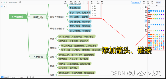 水浒传思维导图怎么绘制？试试这样绘制