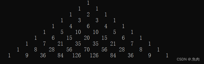 【输出N行杨辉三角形】两种输出方式（直角三角形型和等腰三角形型）C语言