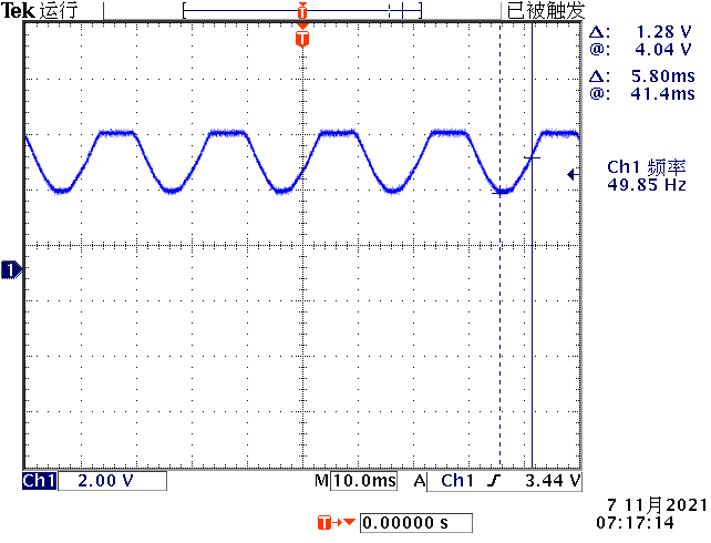▲ 图2.2.1 C1= 0情况下JFET漏极的电压波形