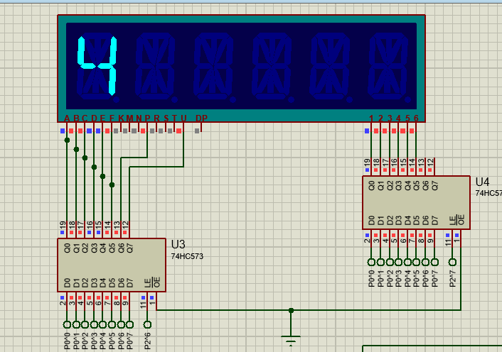 proteus中的米字14段数码管用法