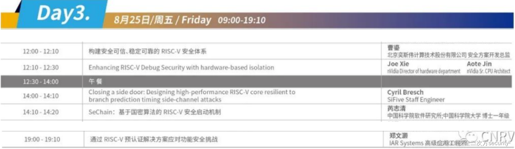 2023 RISC-V中国峰会 安全相关议题汇总