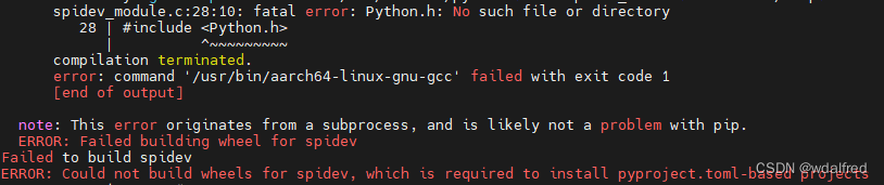 香橙派 Orange Pi Zero 3 安装spidev失败报错“PEP 517”解决办法_pip av pep 517-CSDN博客