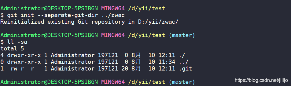 git init --separate-git-dir