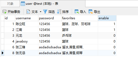 用户表