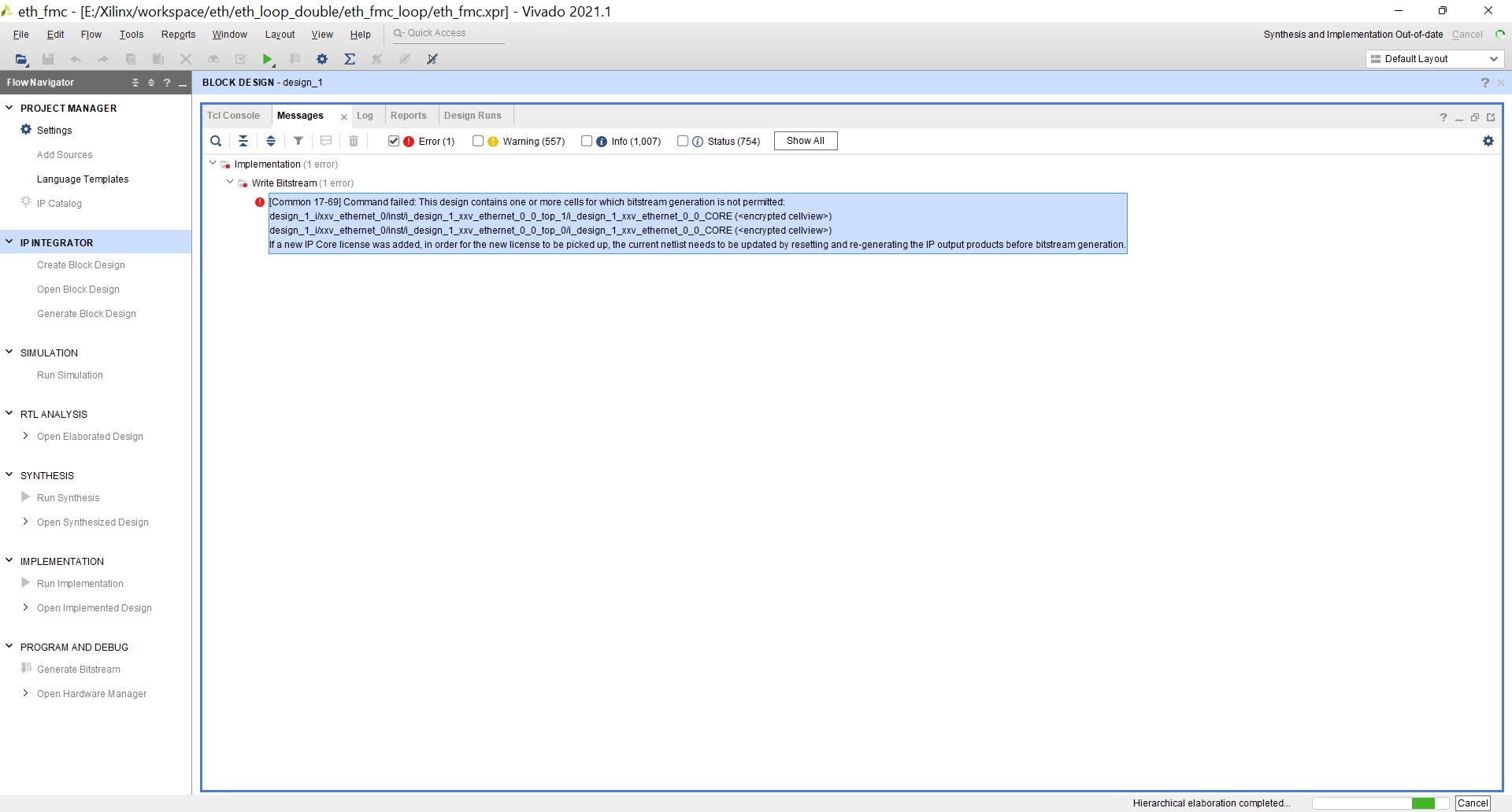 【Vivado】添加License后仍提示无法生成bitstream的解决办法_if a new ip core license was added, in order for tCSDN博客