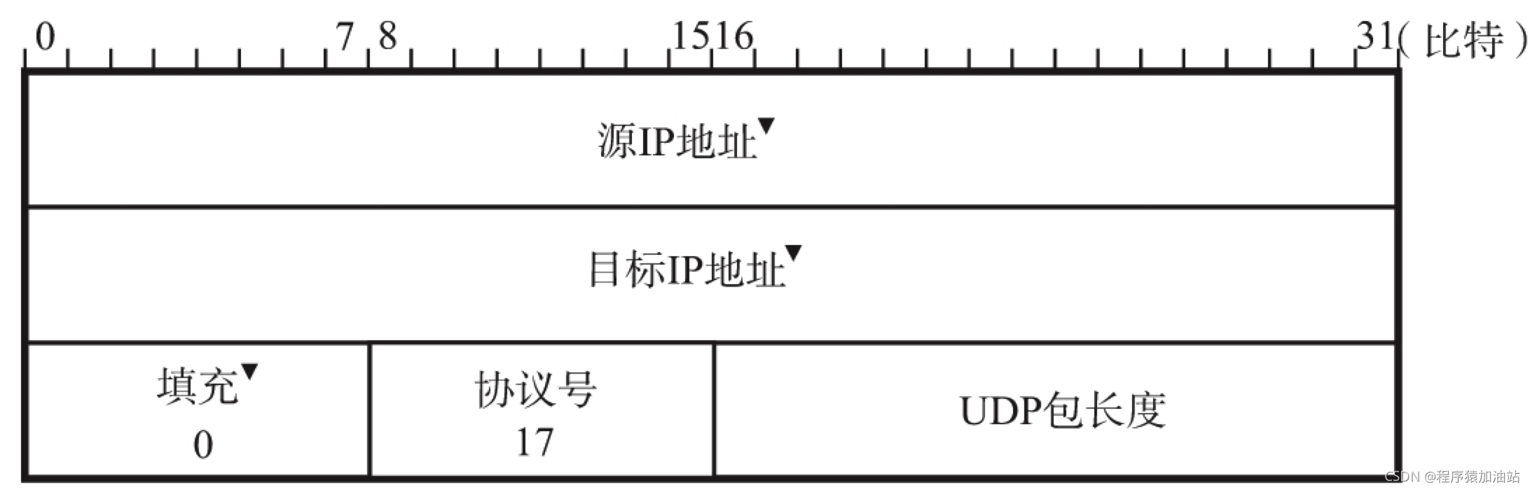 校验和计算中使用的UDP伪首部