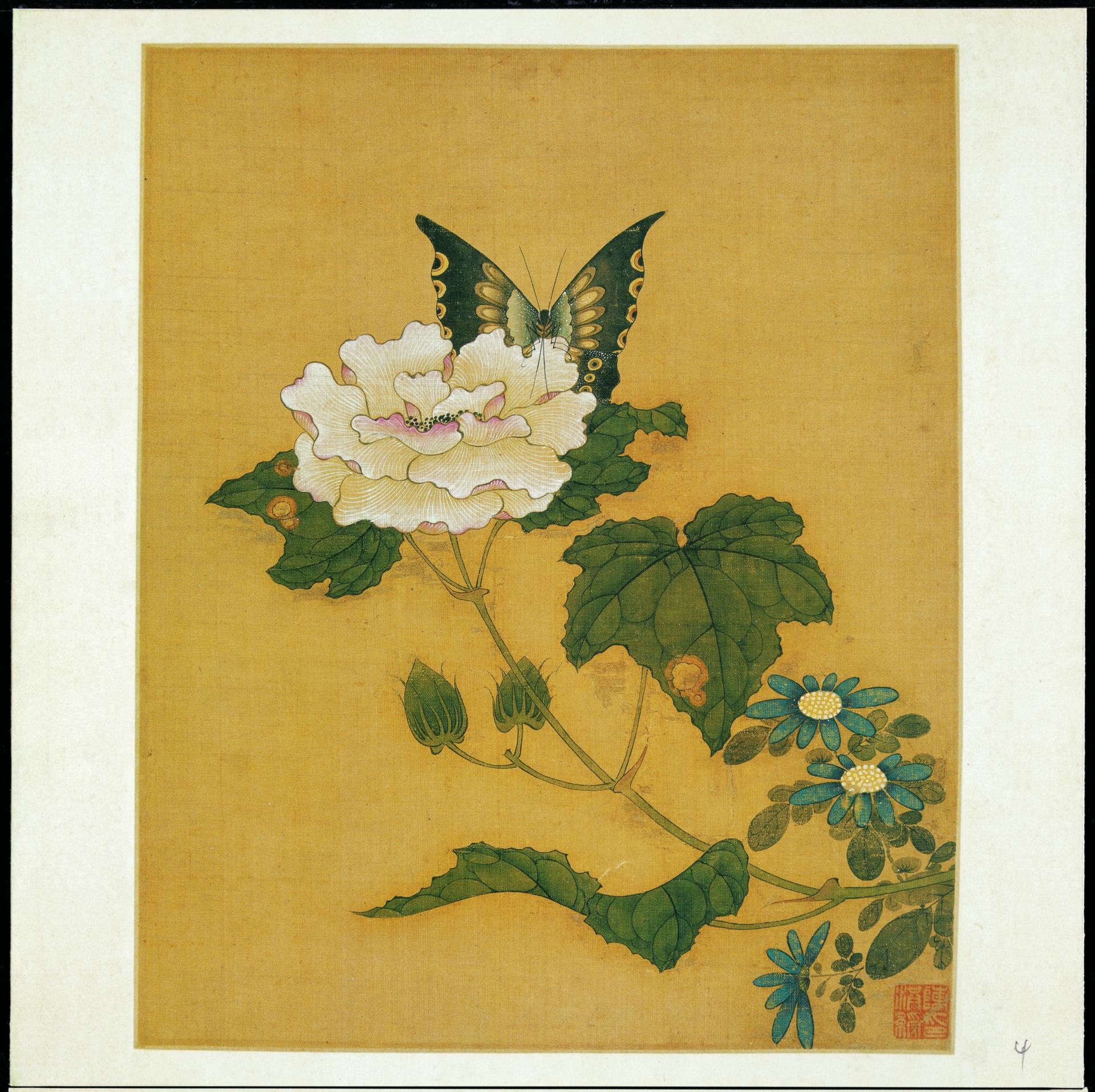 名画227 陈洪绶《花鸟草虫精品册十开》
