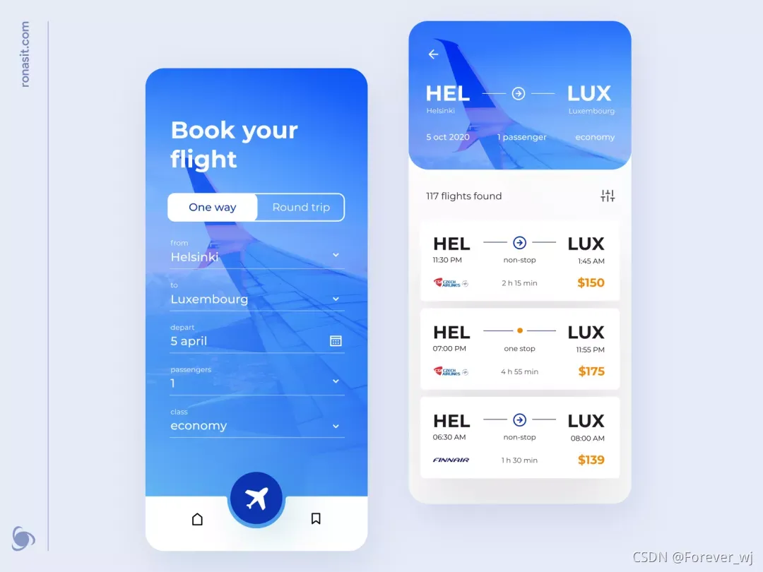 Ticket Booking App Design Concept by Dmitry Lauretsky