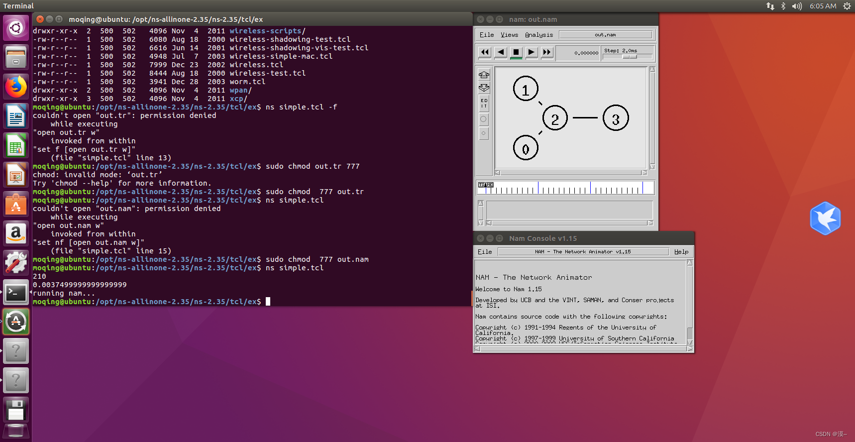 在ubuntu上安装ns2和nam(ubuntu16.04)