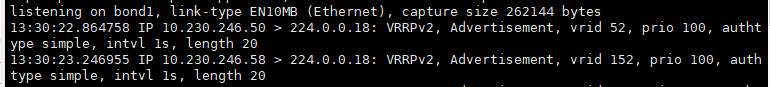 tcpdump vrrp -n