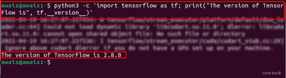 Ubuntu22.04/Ubuntu20.04安装最新版tensorflow