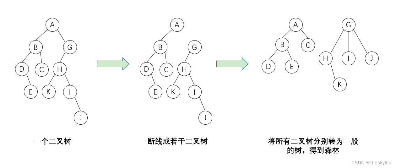 Binary tree to forest