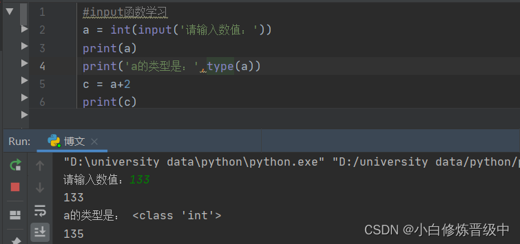 python的input函数用法