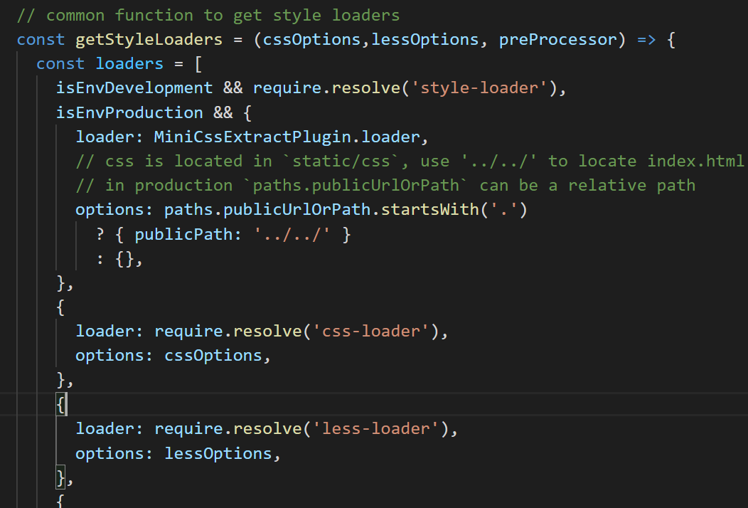 参照css-loader的格式添加less-loader