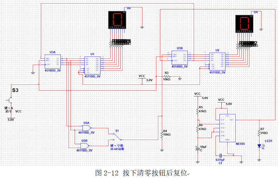 图2-12 按下清零按钮后复位