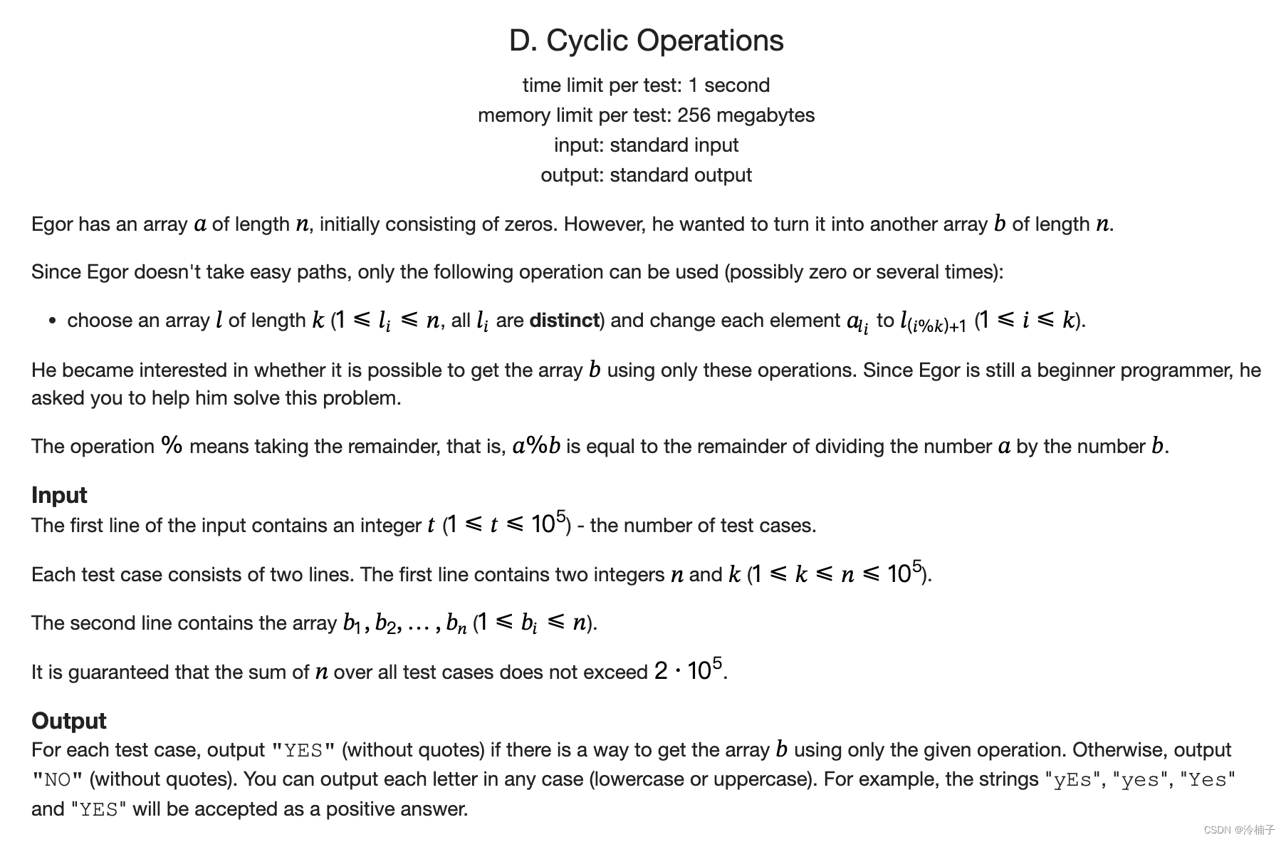 Codeforces Round 897 (Div. 2) D. Cyclic Operations