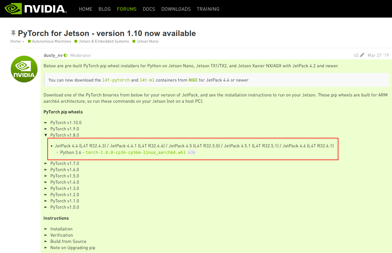 Nvidia Jetson篇Jetson Xavier nx安装pytorch_jetson pytorchCSDN博客