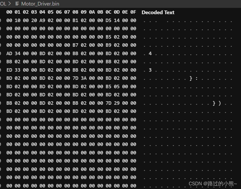 使用vscode以16进制方式查看bin文件内容