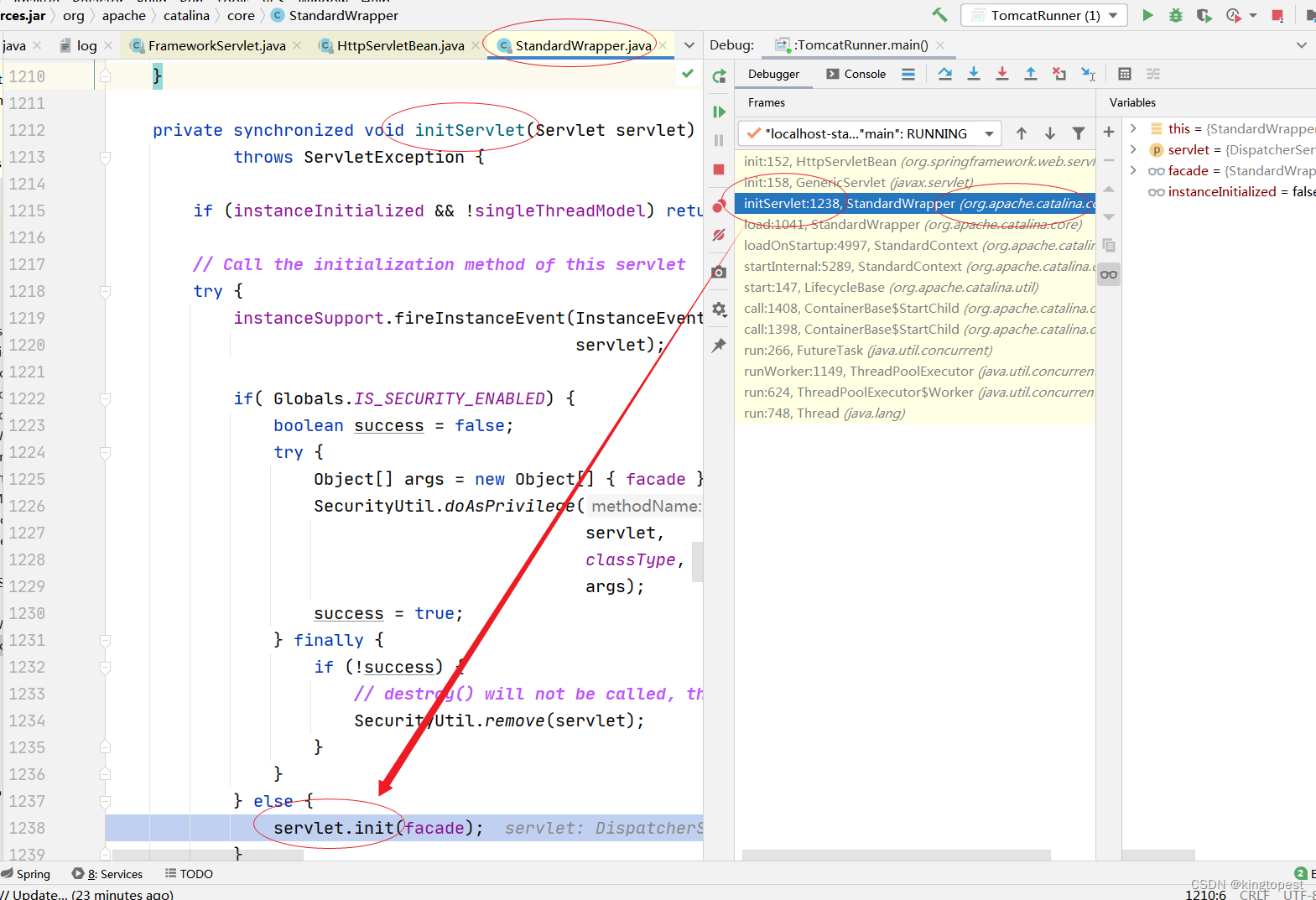 源码解析tomcat回调springmvc servlet init方法的原理