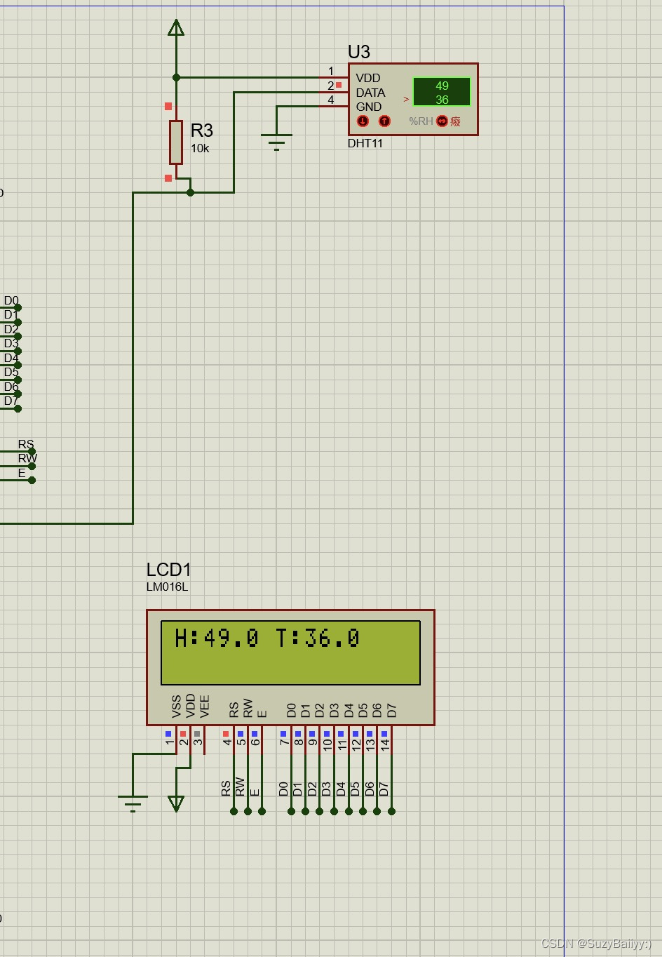 STM32/51单片机实训day8——基于Keil5+Proteus8使用DHT11温度传感器实现温湿度采集并在LM016L液晶屏上显示