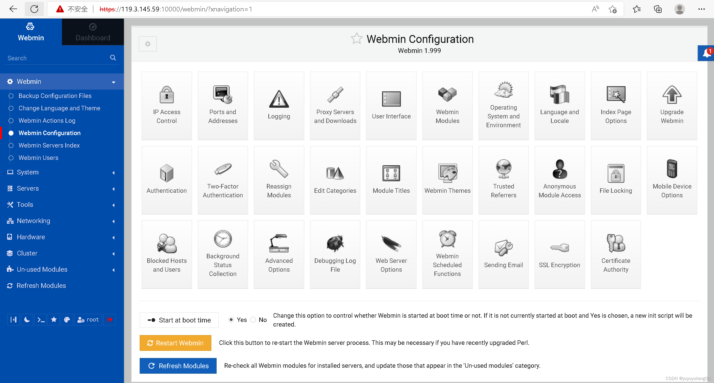 Webmin--Webmin Configuration模块[通俗易懂]