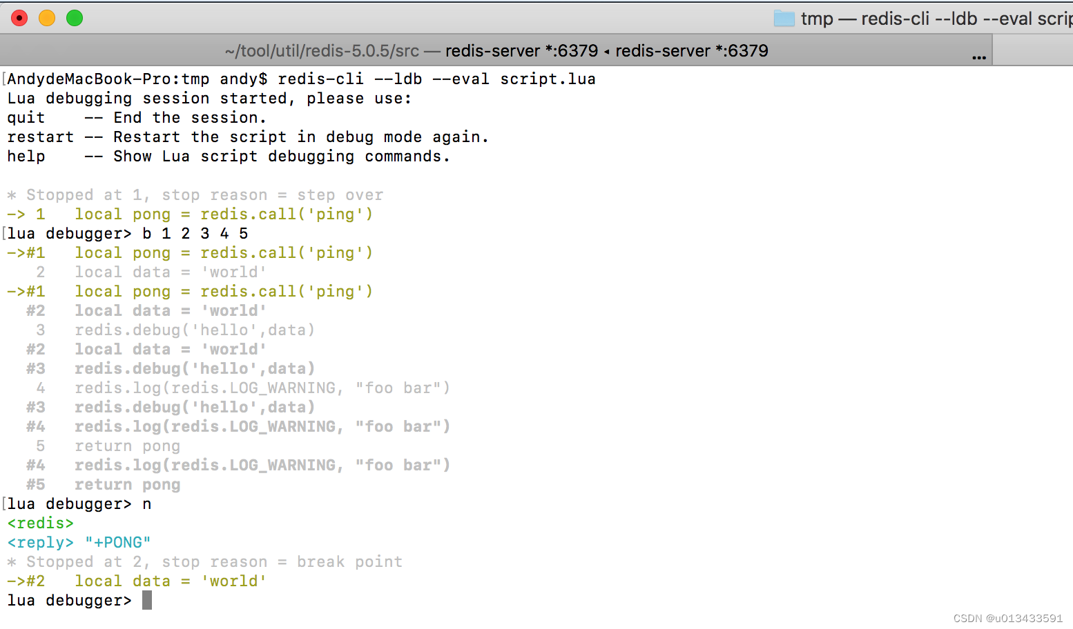 Redis Lua脚本  Debug