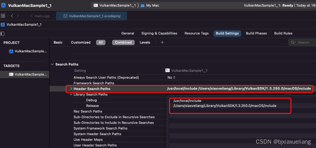 search path for header files