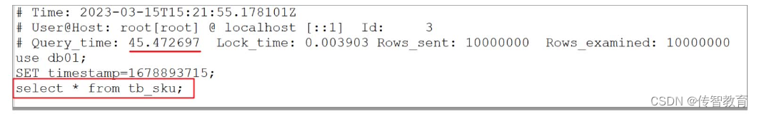 The slow log that comes with MySQL