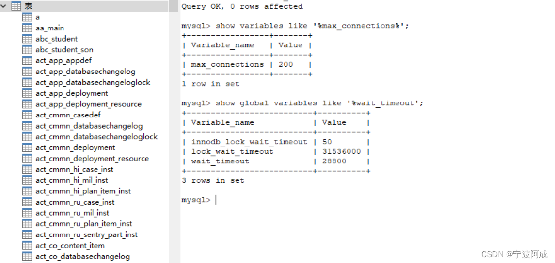 用Navicat备份Mysql演示系统数据库的时候出：Too Many Connections