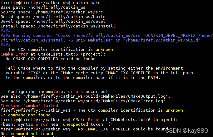 The Cxx Compiler Identification Is Unknown Cmake Error At Cmakelists.Txt:6  (Project): No Cmake__Kay880的博客-Csdn博客