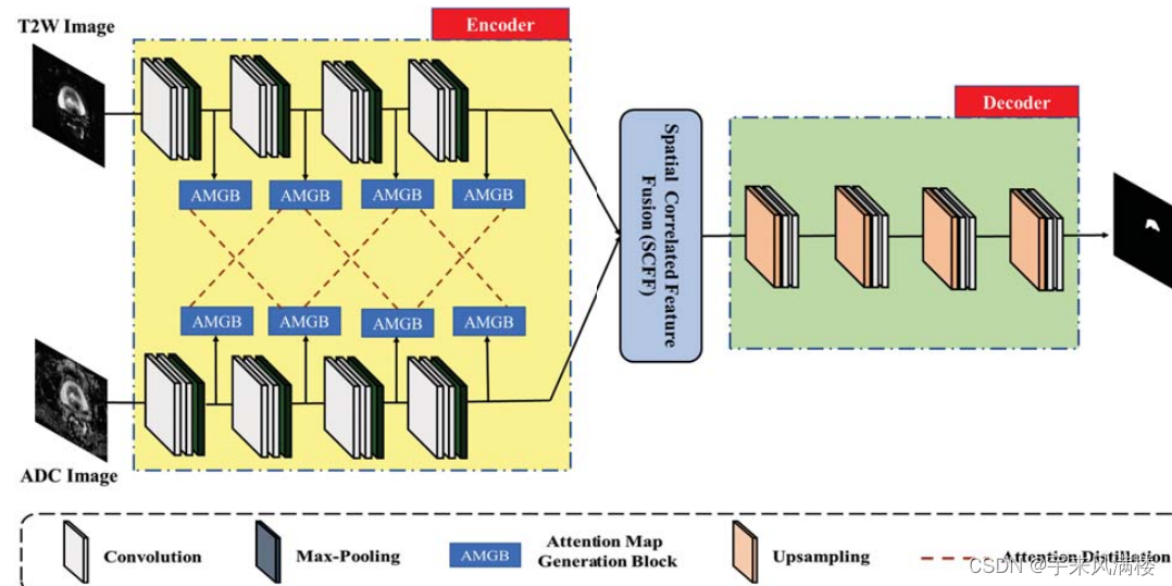 Cross-Modal Self-Attention Distillation for Prostate Cancer Segmentation